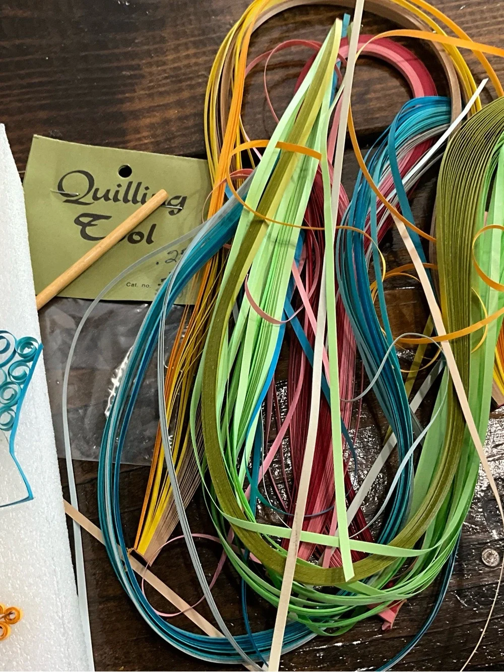 Vintage Lot of Decorative Quilling Materials Strips Book Crafting
